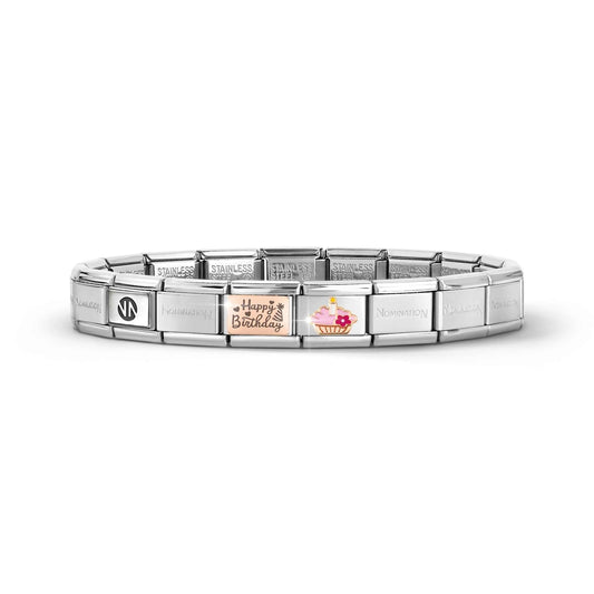 Nomination Classic Composable Happy Birthday & Cupcake Bracelet