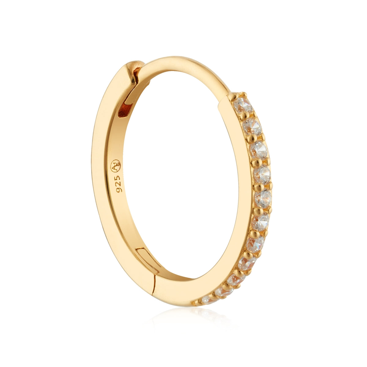 Argento Gold CZ 16mm Hoop Earrings
