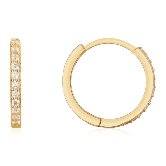 Argento Gold CZ 16mm Hoop Earrings