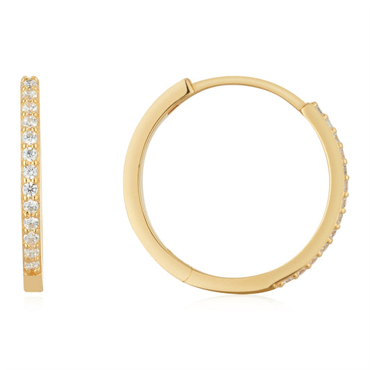 Argento Gold CZ 20mm Hoop Earrings