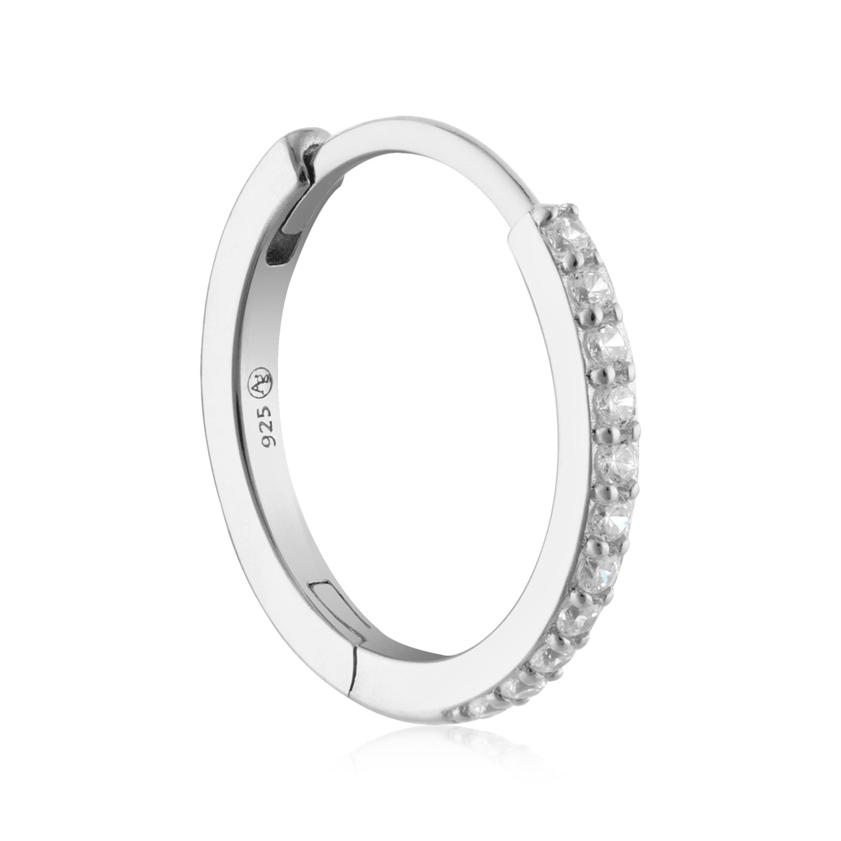 Argento Silver CZ 16mm Hoop Earrings