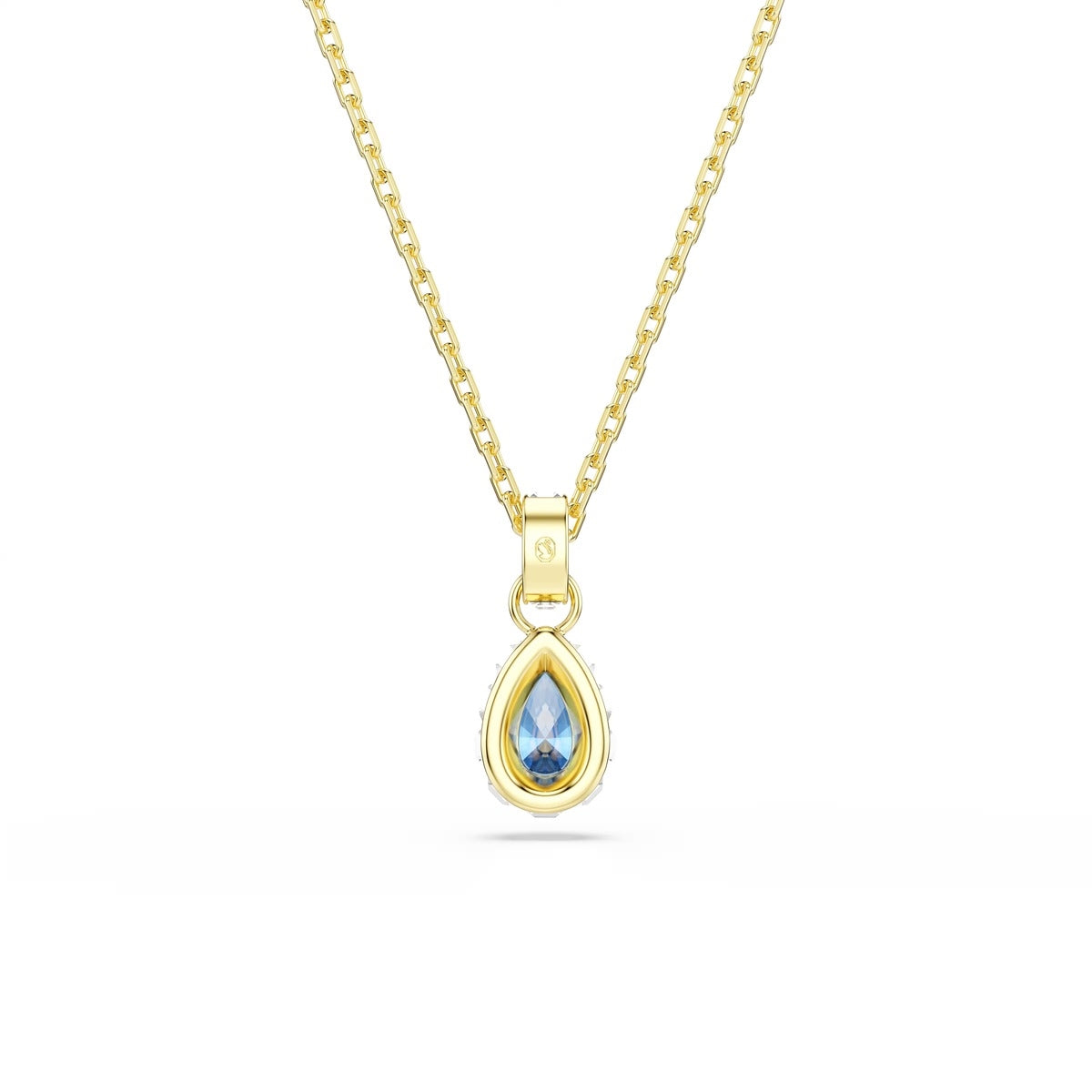 Swarovski Chroma Gold Pear Cut Blue Necklace