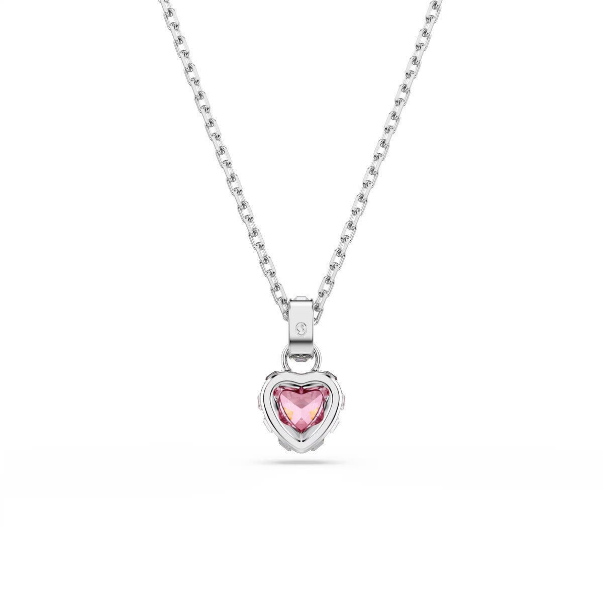Swarovski Chroma Silver Pink Mixed Cuts Heart Necklace