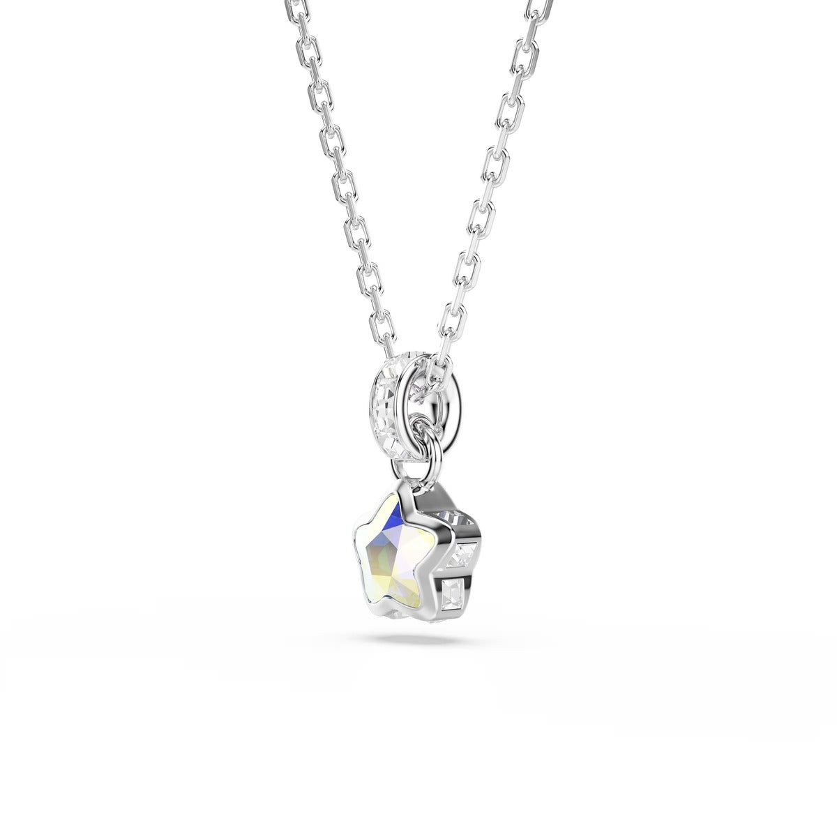 Swarovski Chroma Silver Mixed Cuts Star White Necklace