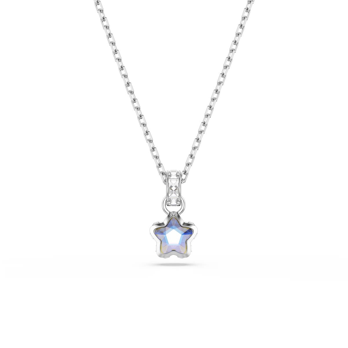 Swarovski Chroma Silver Mixed Cuts Star White Necklace