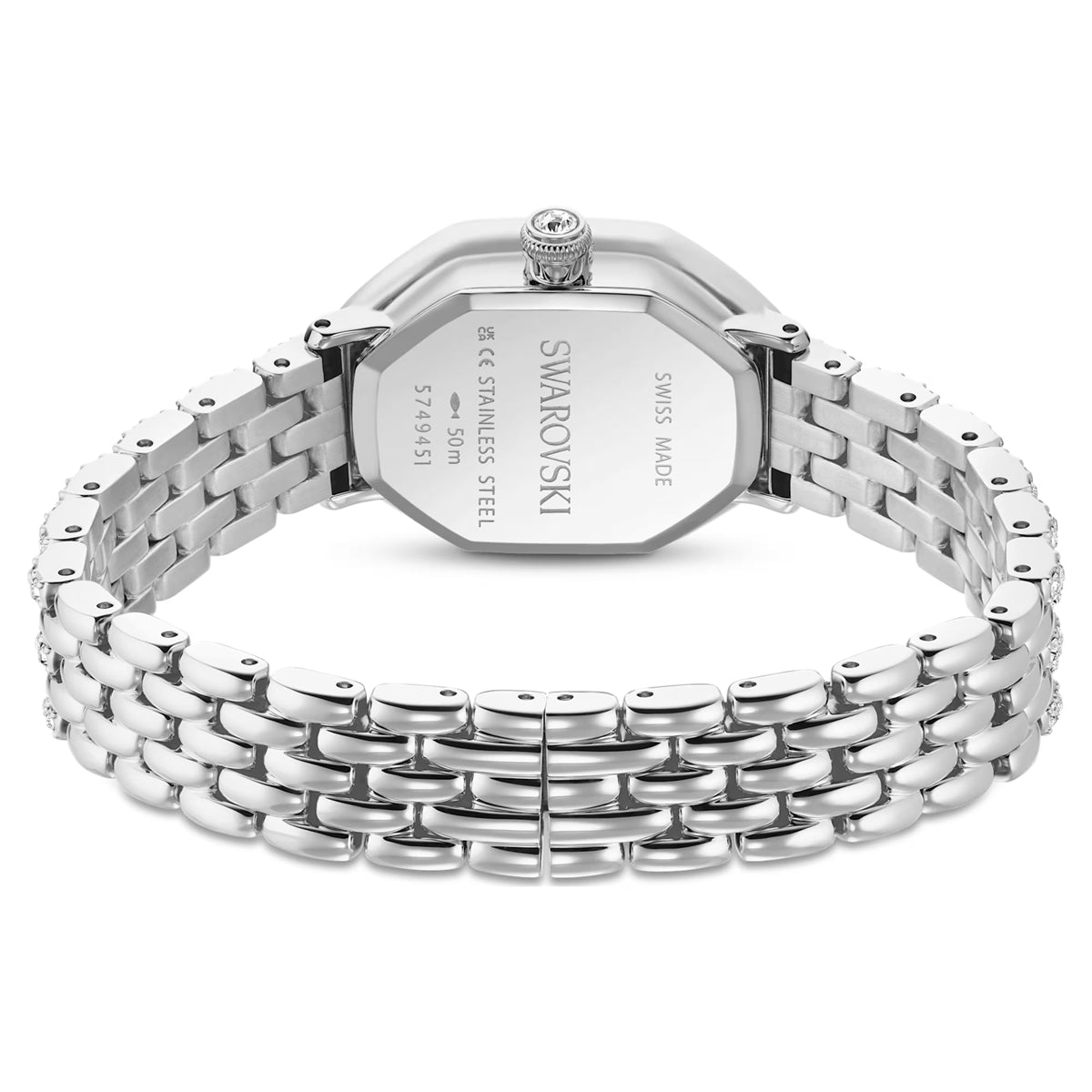 Swarovski Dextera Stainless Steel Swiss Made Metal Bracelet Octagon Watch