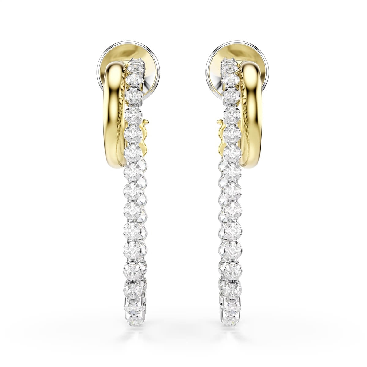 Swarovski Hyperbola Mixed Metal White Round Cut Earrings