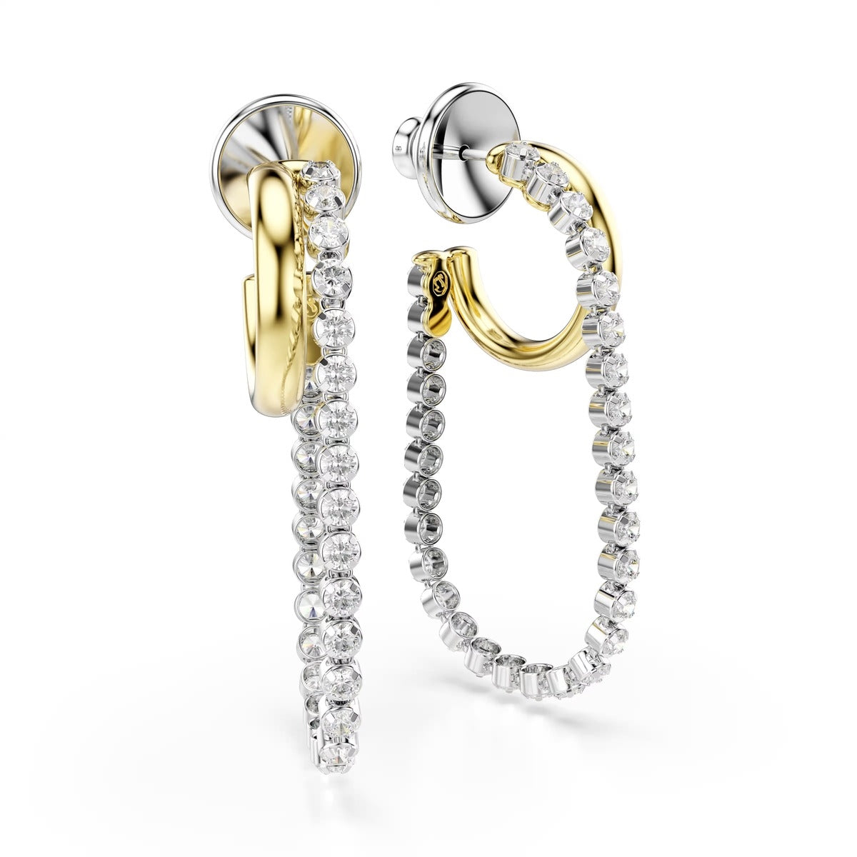Swarovski Hyperbola Mixed Metal White Round Cut Earrings