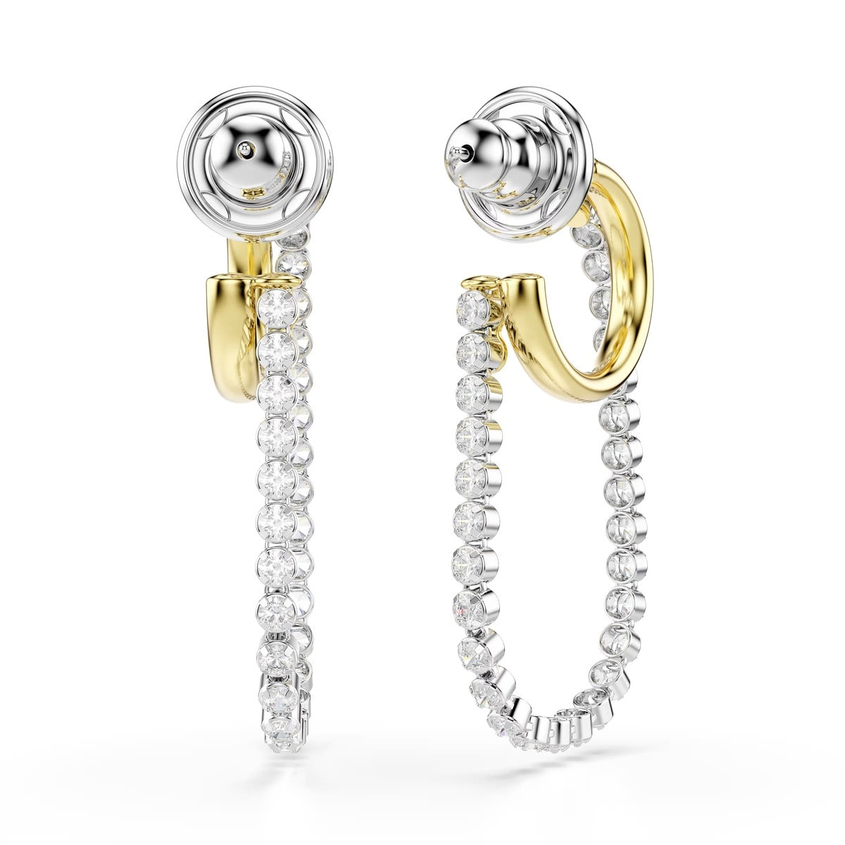 Swarovski Hyperbola Mixed Metal White Round Cut Earrings