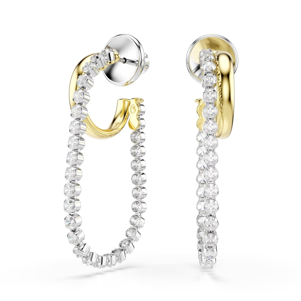 Swarovski Hyperbola Mixed Metal White Round Cut Earrings