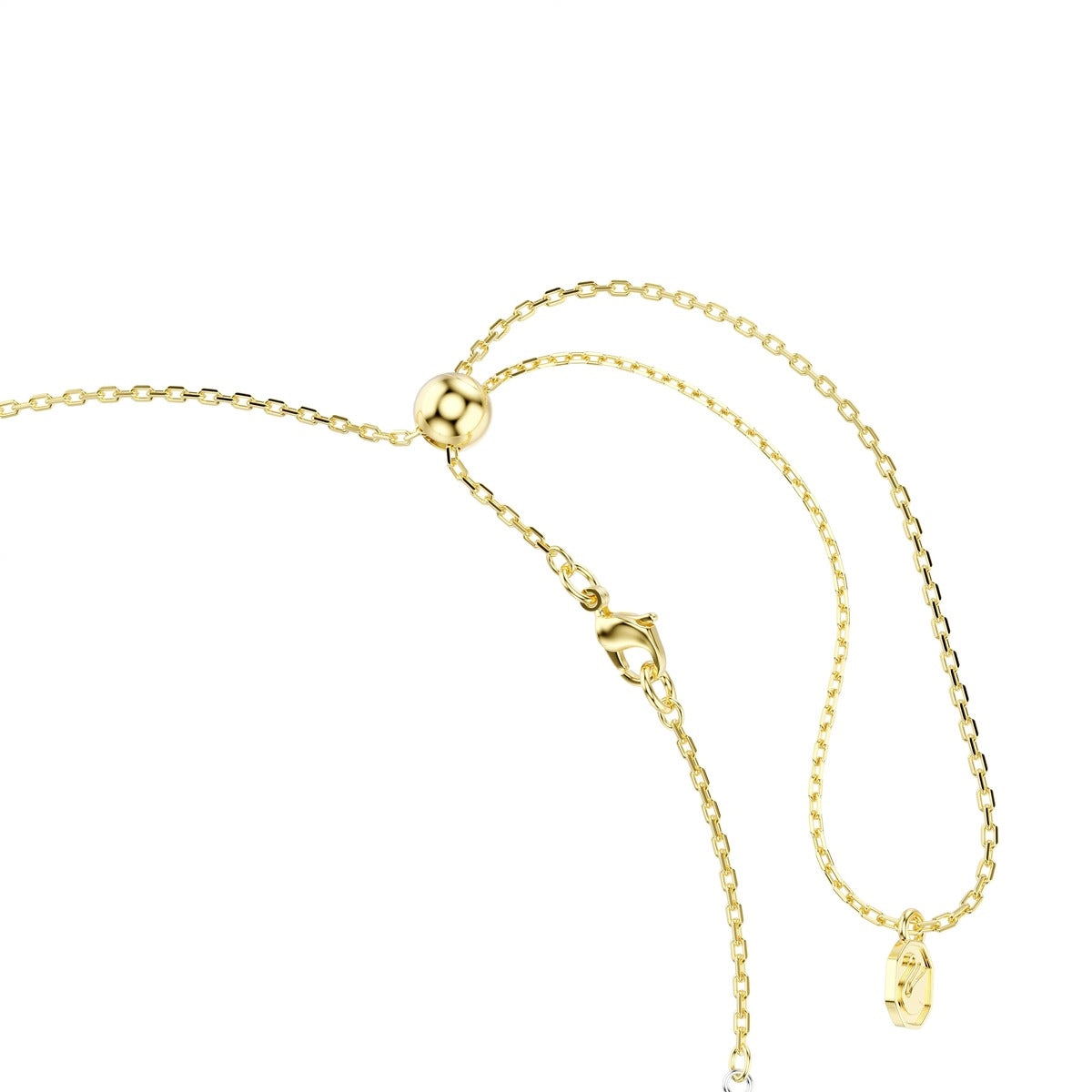Swarovski Hyperbola Mixed Metal White Round Cut Knot Y Necklace