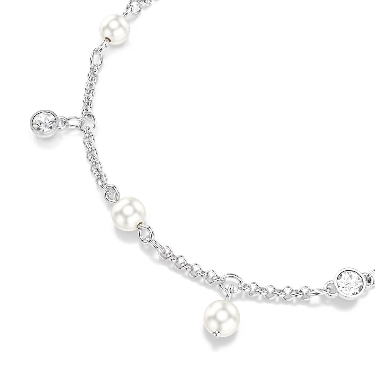 Swarovski Imber Silver Pearl Round Cut White Bracelet