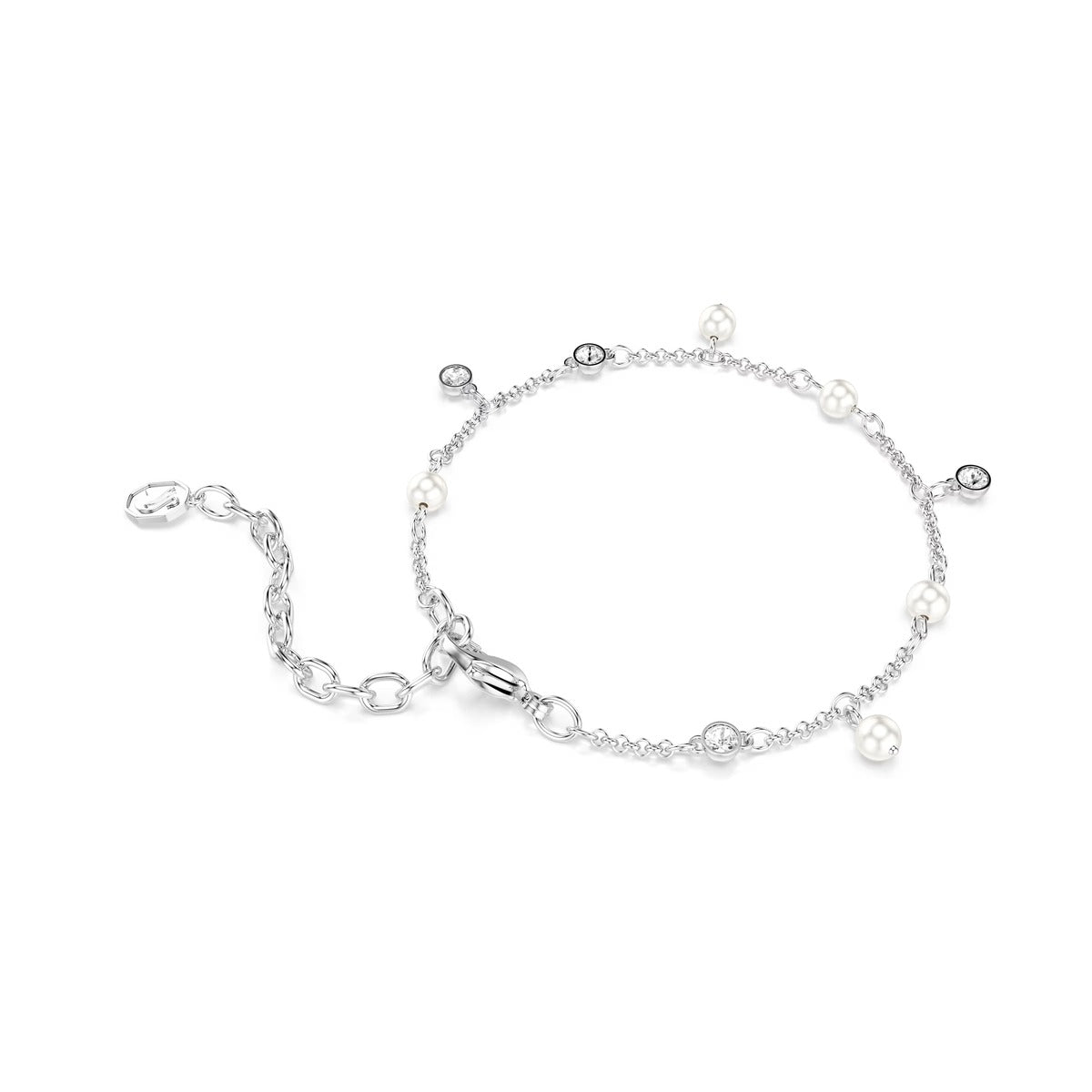Swarovski Imber Silver Pearl Round Cut White Bracelet