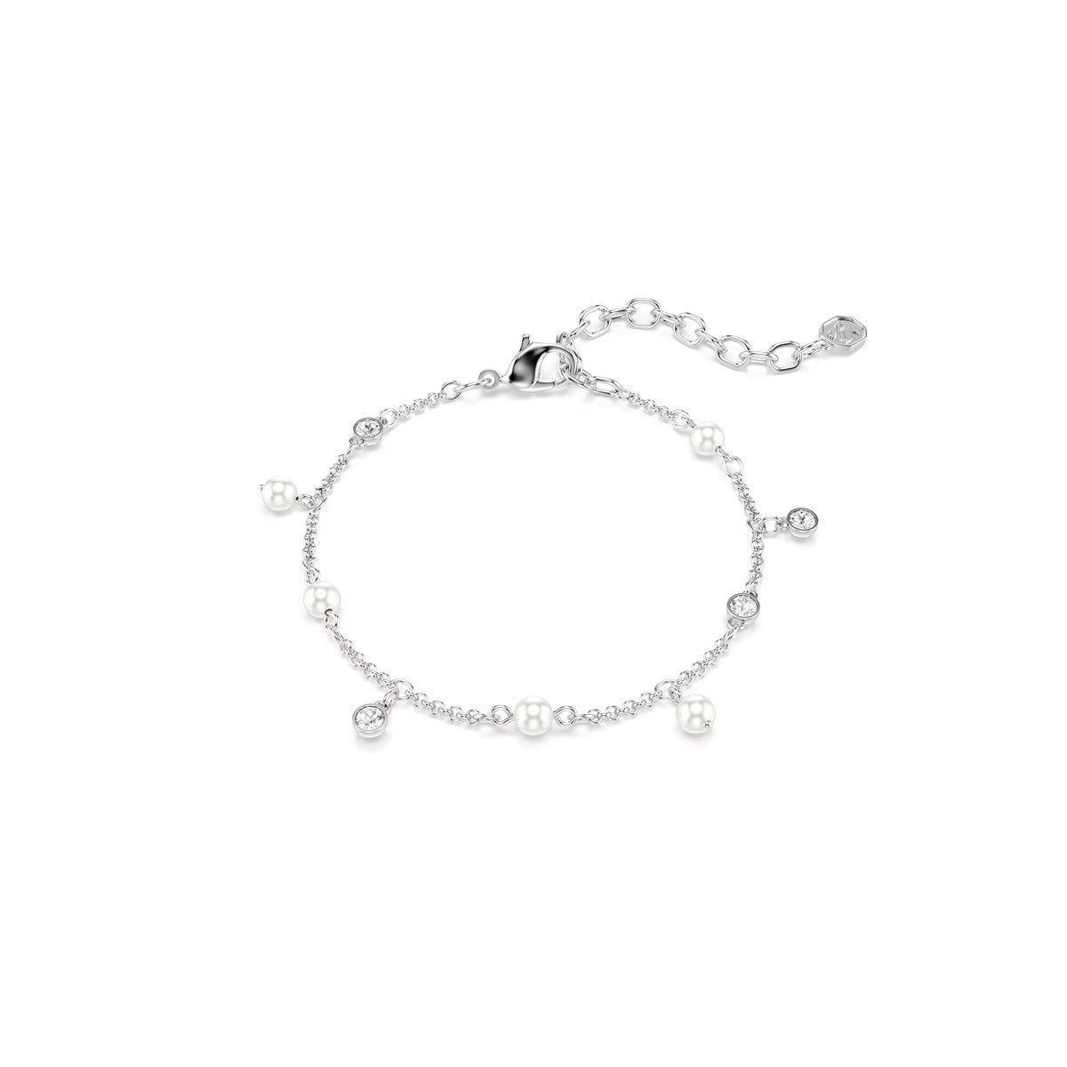 Swarovski Imber Silver Pearl Round Cut White Bracelet