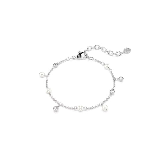 Swarovski Imber Silver Pearl Round Cut White Bracelet