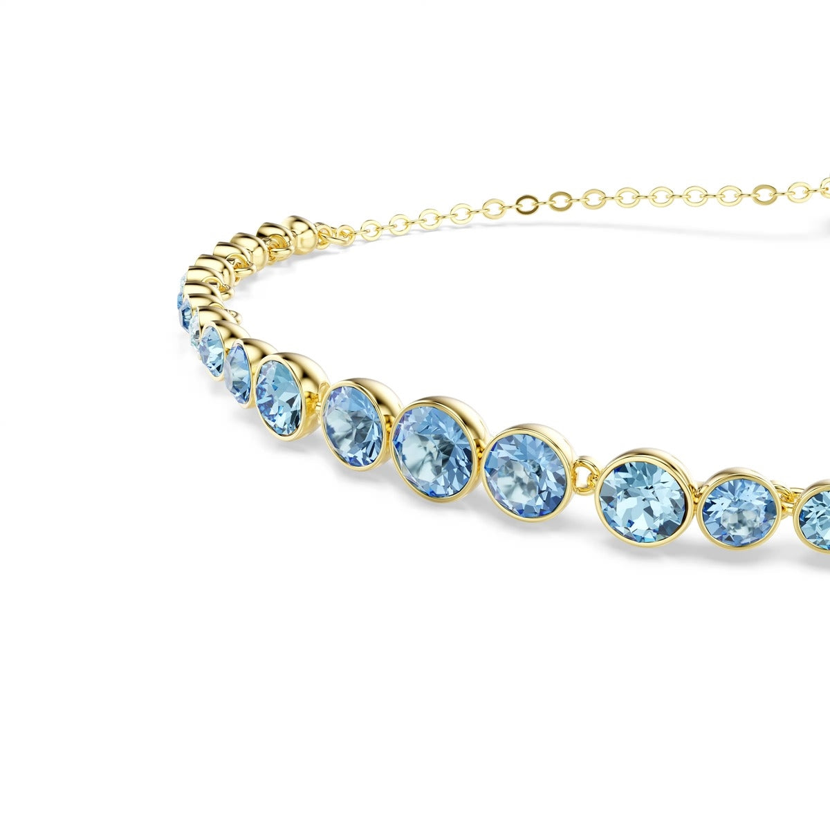 Swarovski Imber Gold Round Cut Blue Bracelet