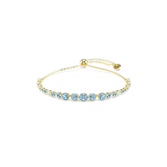 Swarovski Imber Gold Round Cut Blue Bracelet