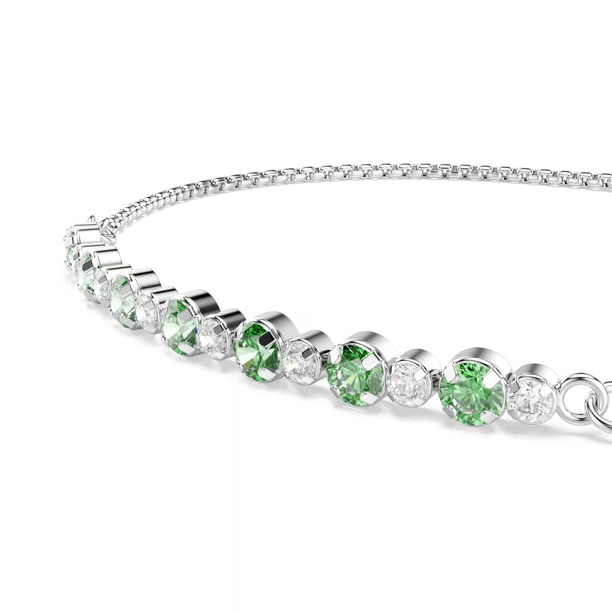 Swarovski Matrix Silver Green Round Cut Bracelet