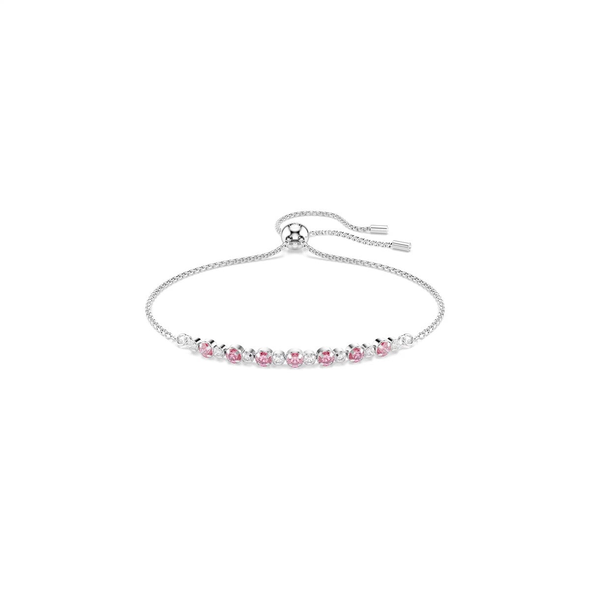 Swarovski Matrix Silver Pink Round Cut Bracelet