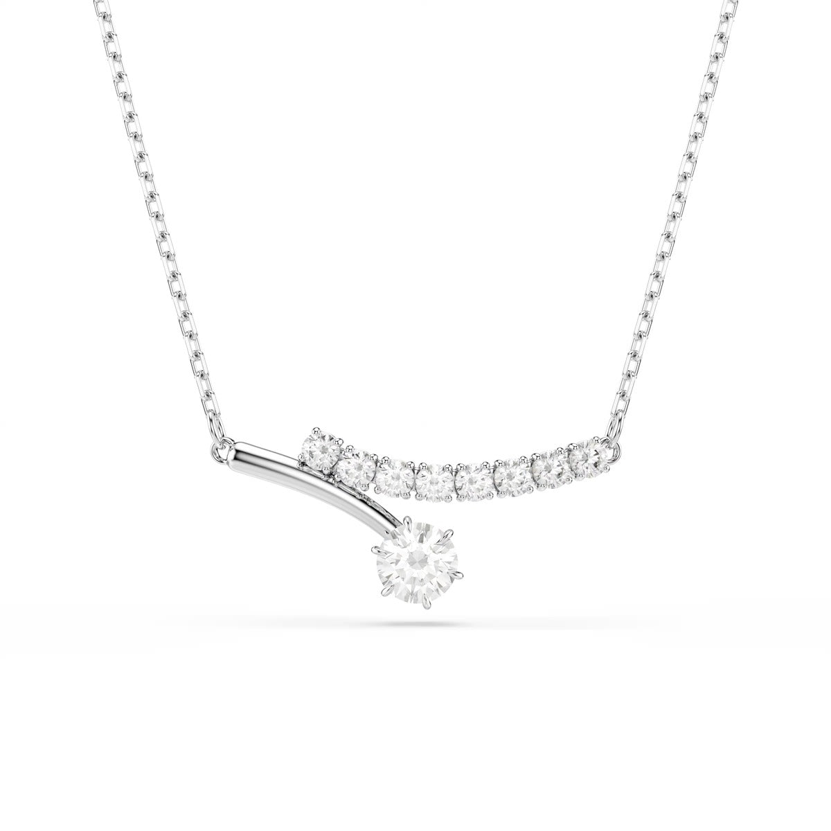 Swarovski Matrix Round Cut White Necklace