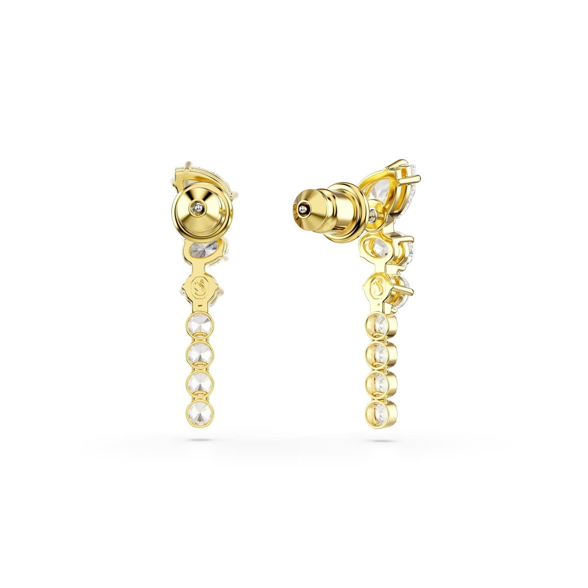 Swarovski Mesmera Gold Mixed Cuts White Drop Earrings