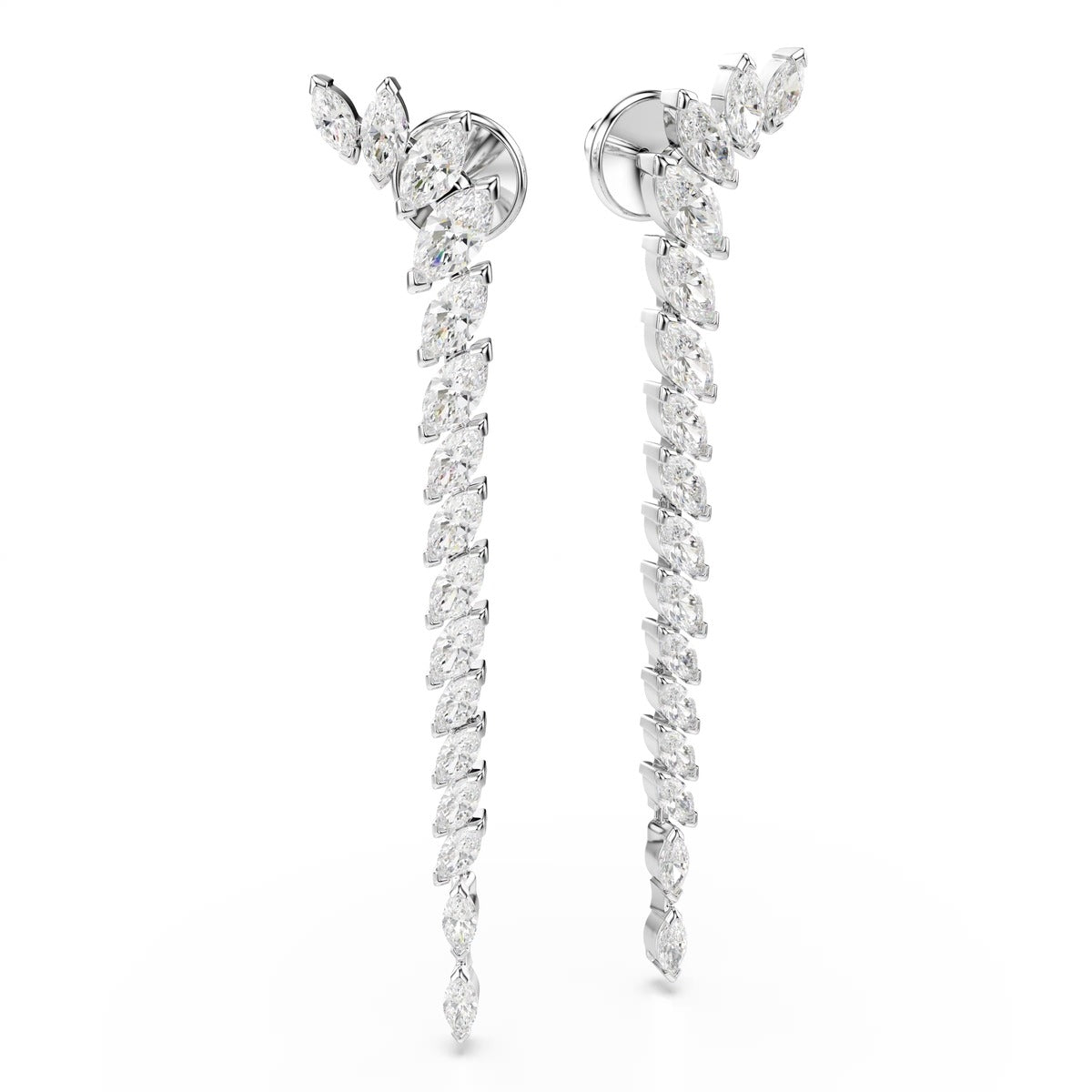 Swarovski Mesmera Silver White Marquise Cut Earrings