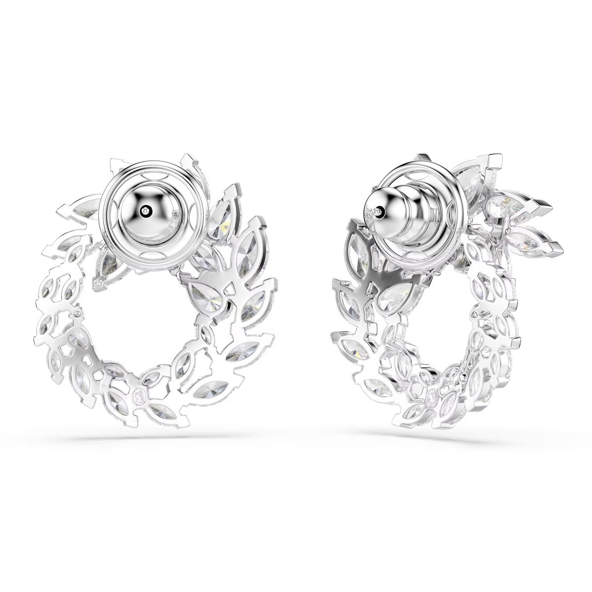 Swarovski Mesmera Silver White Marquise Cut Hoop Earrings