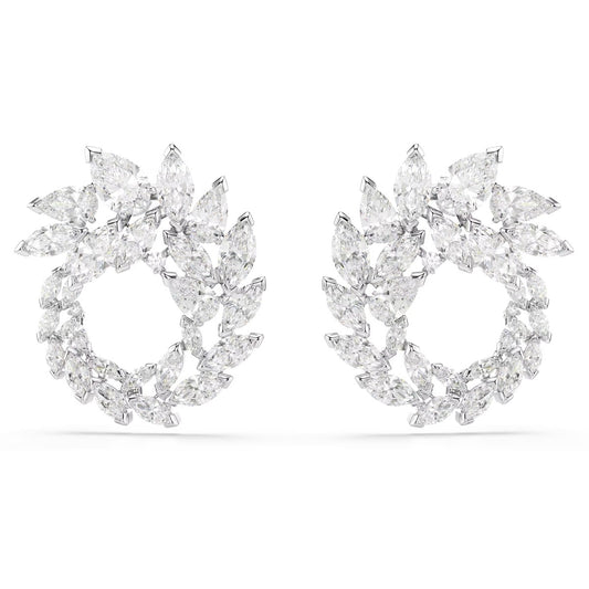 Swarovski Mesmera Silver White Marquise Cut Hoop Earrings
