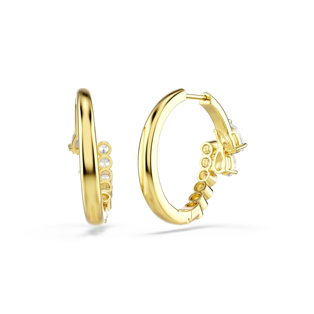 Swarovski Mesmera Gold White Mixed Cuts Hoop Earrings