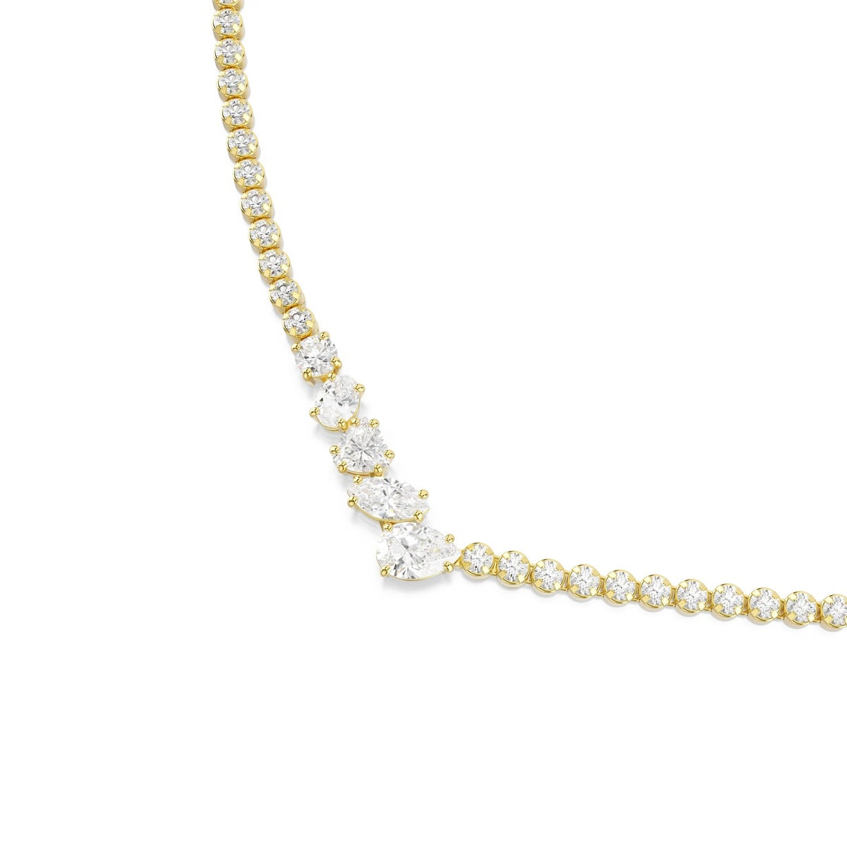 Swarovski Mesmera Gold White Mixed Cuts Necklace
