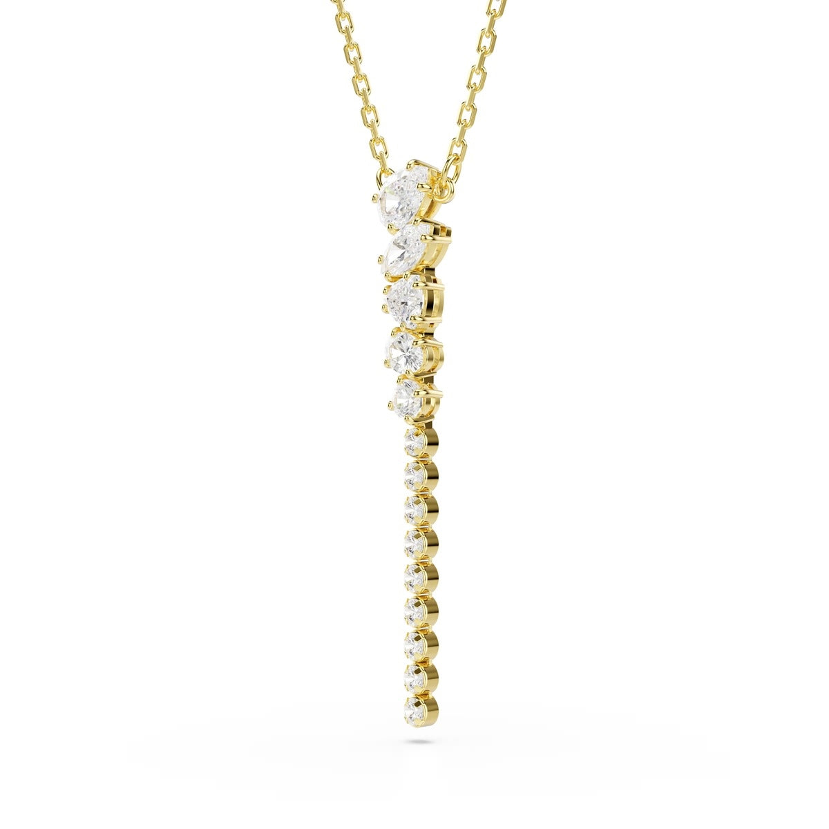 Swarovski Mesmera Gold White Mixed Cuts Y Necklace