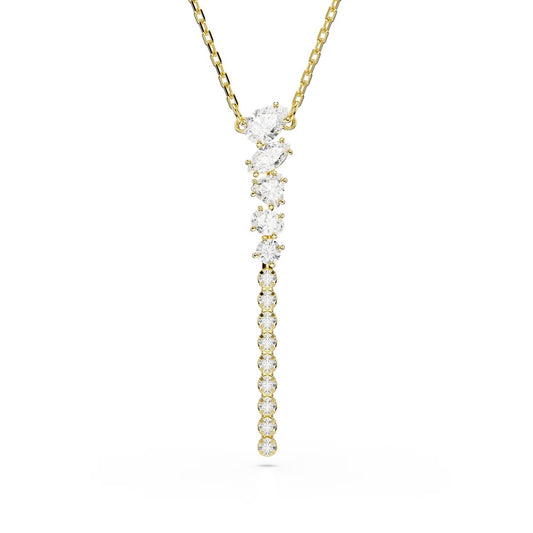 Swarovski Mesmera Gold White Mixed Cuts Y Necklace