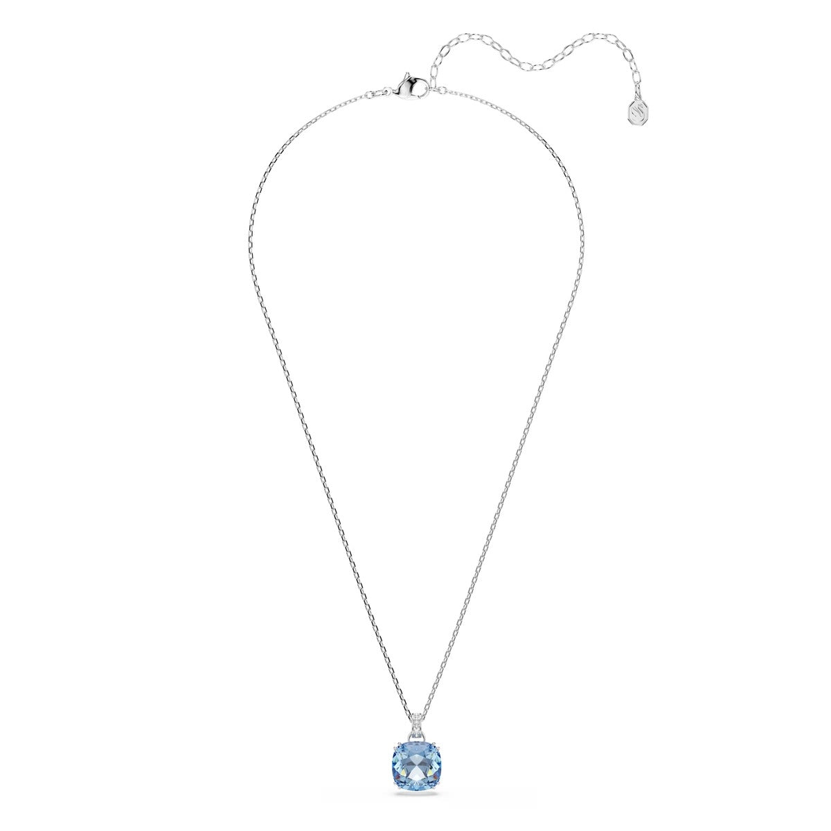 Swarovski Millenia Silver Blue Cushion Cut Necklace