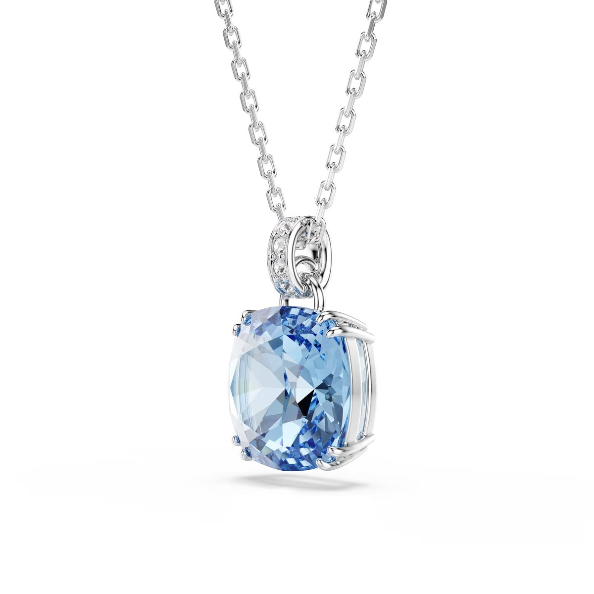 Swarovski Millenia Silver Blue Cushion Cut Necklace