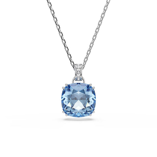 Swarovski Millenia Silver Blue Cushion Cut Necklace