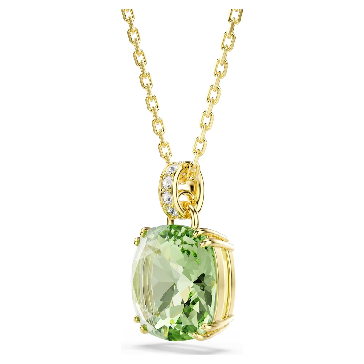 Swarovski Millenia Gold Cushion Cut Green Necklace