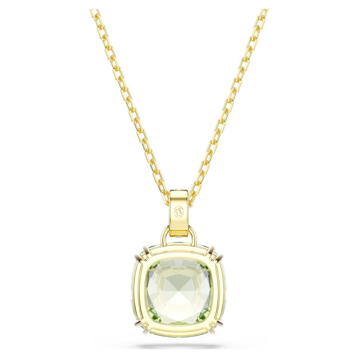 Swarovski Millenia Gold Cushion Cut Green Necklace