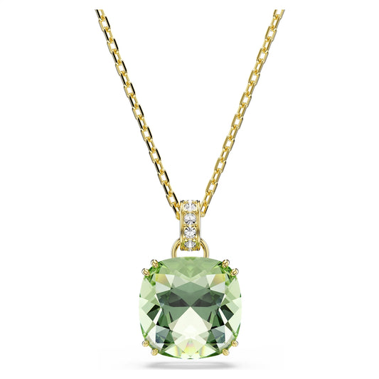 Swarovski Millenia Gold Cushion Cut Green Necklace