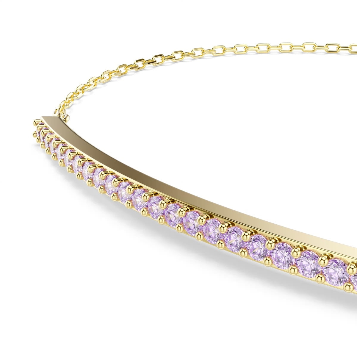 Swarovski Only Gold Purple Round Cut Bracelet