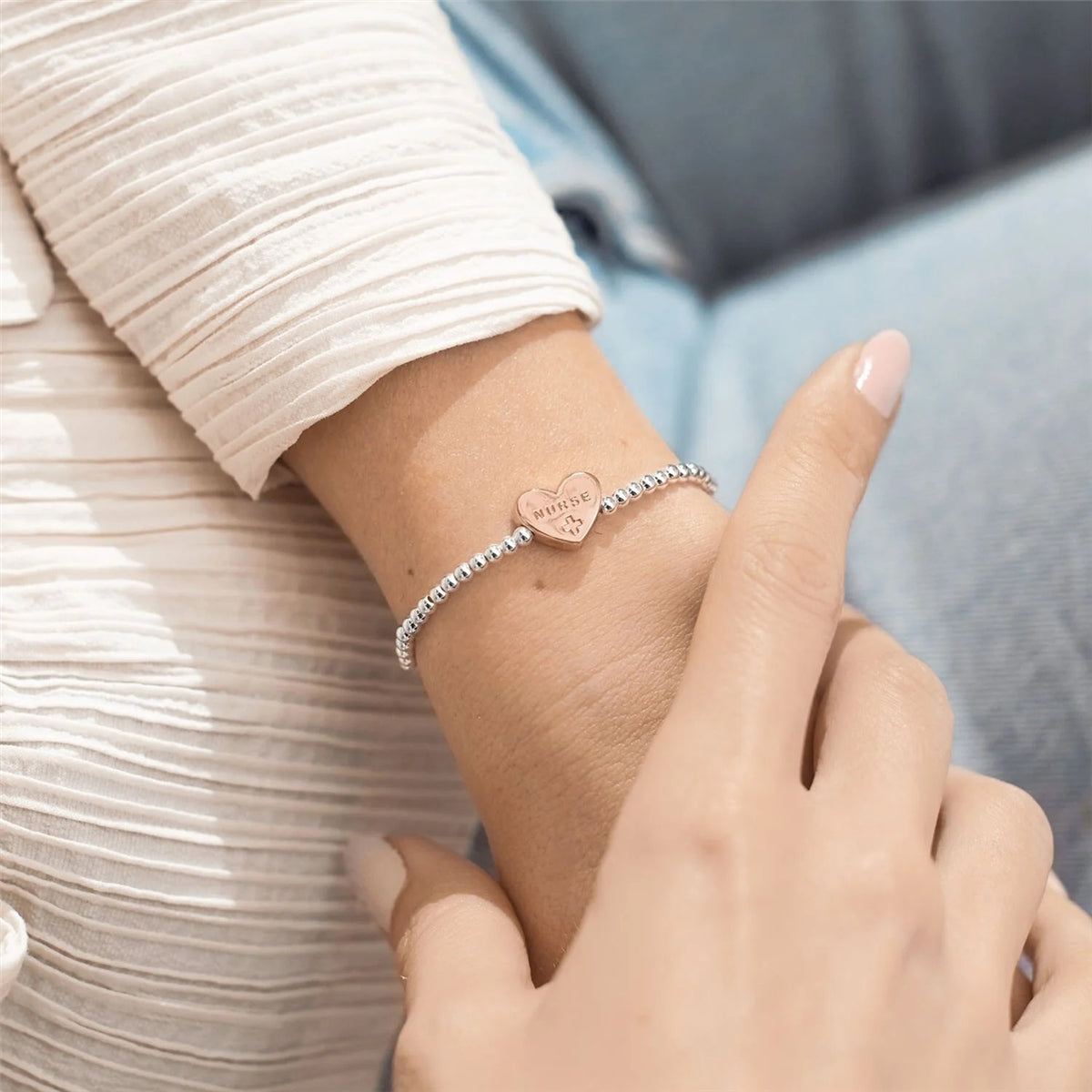Joma Rose Gold A Little Caring Nurse Heart Bracelet