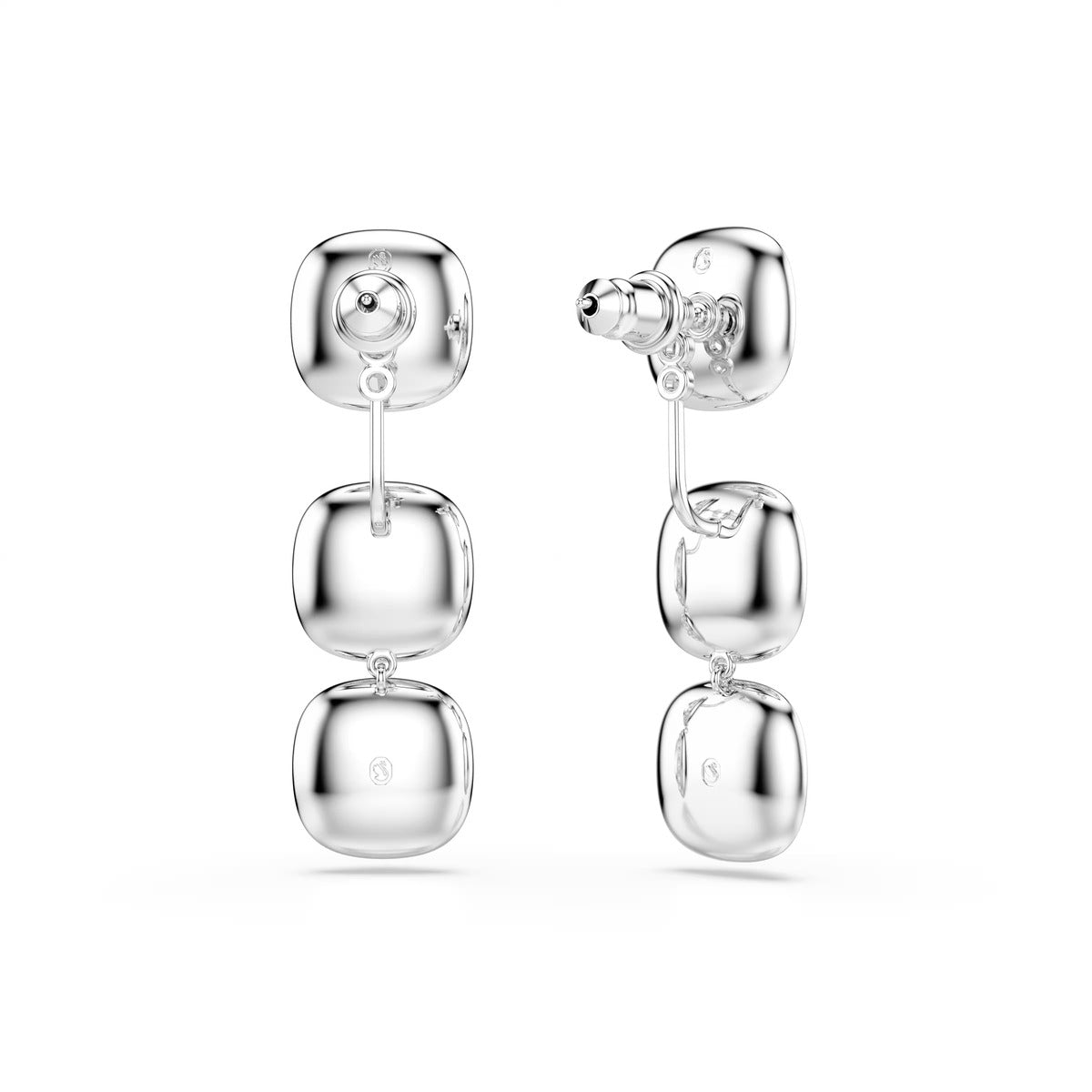 Swarovski Una Angelic Silver Cushion Cut White Earrings