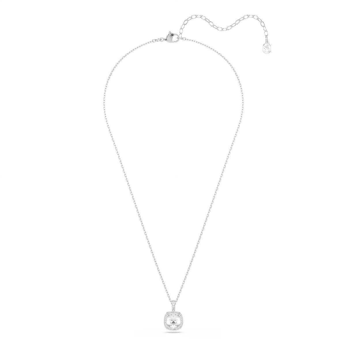 Swarovski Una Angelic Silver Cushion Cut White Necklace