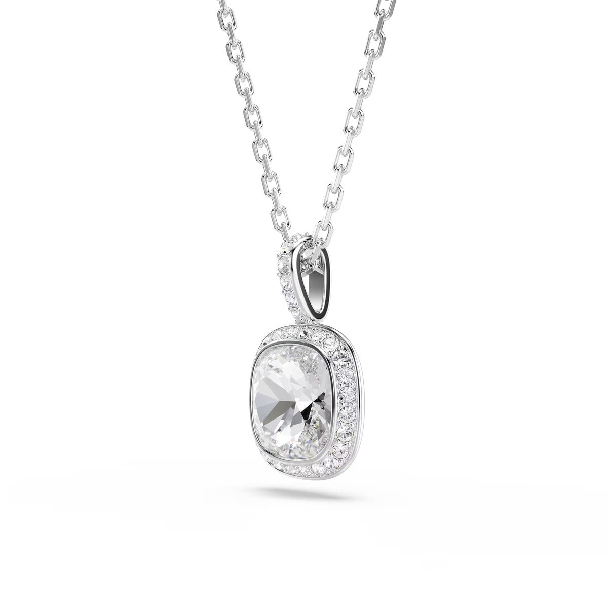 Swarovski Una Angelic Silver Cushion Cut White Necklace