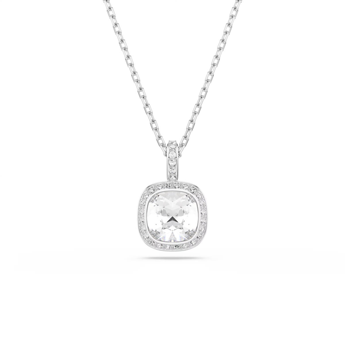 Swarovski Una Angelic Silver Cushion Cut White Necklace