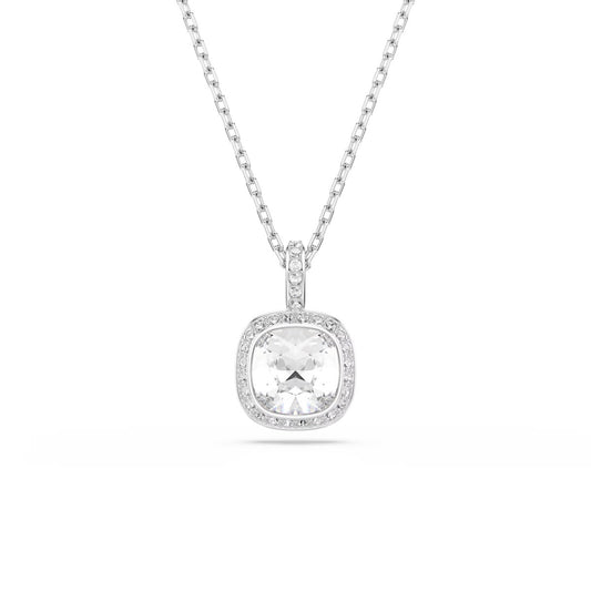 Swarovski Una Angelic Silver Cushion Cut White Necklace