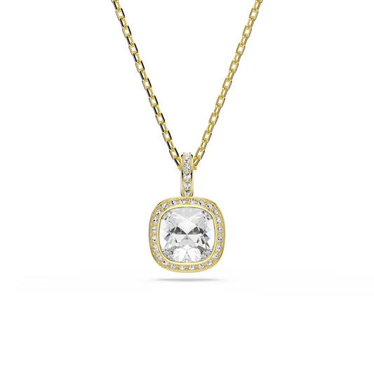 Swarovski Una Angelic Gold White Cushion Cut Necklace