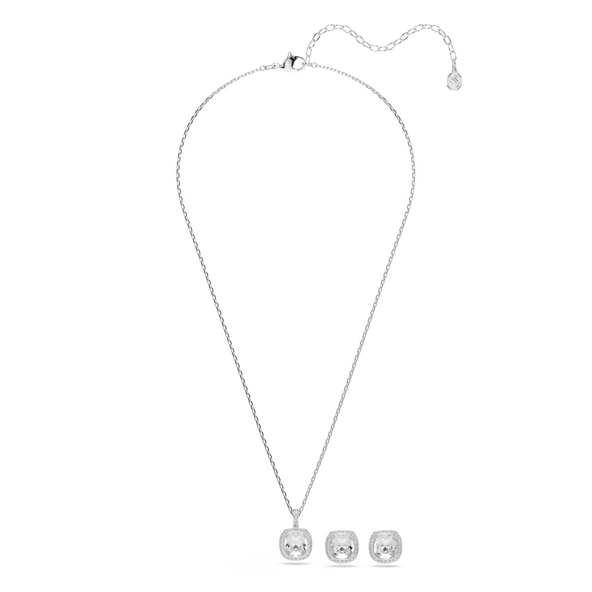 Swarovski Una Angelic Silver White Cushion Cut Set