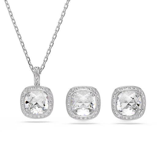 Swarovski Una Angelic Silver White Cushion Cut Set