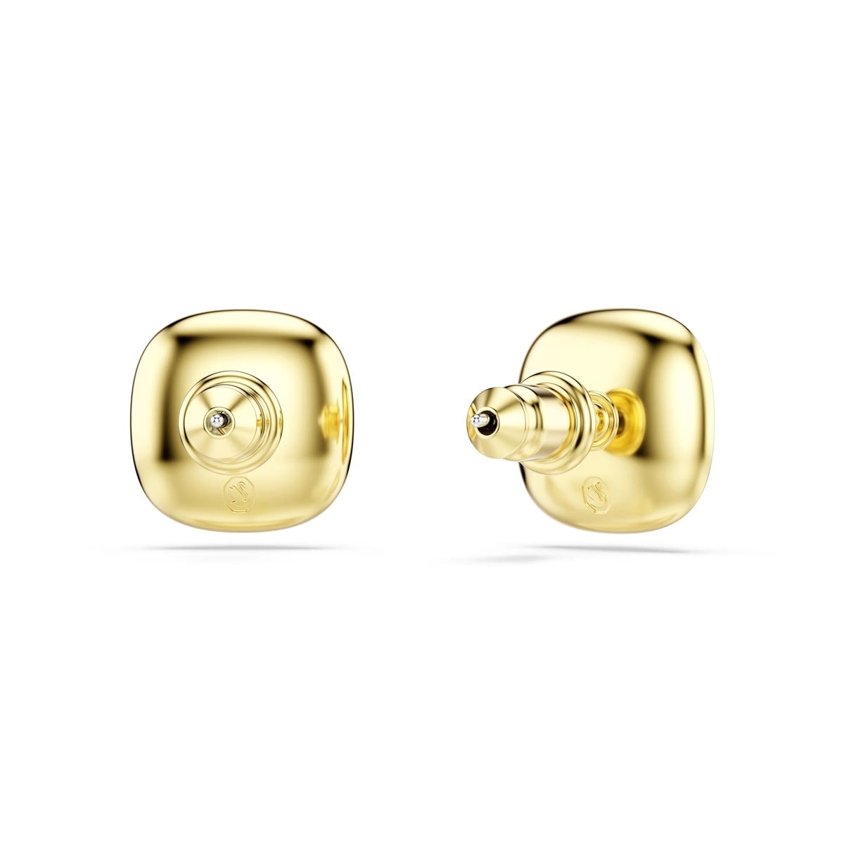 Swarovski Una Angelic Gold White Cushion Cut Stud Earrings