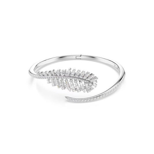 Swarovski Vienna Silver White Mixed Cuts Feather Bangle